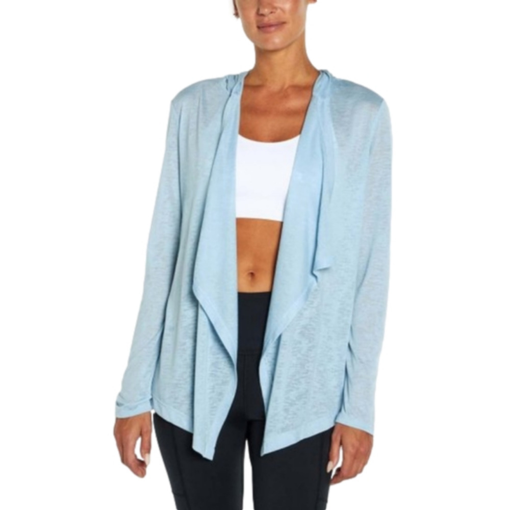 Wildfox Sweat Light Blue Hooded Open Cardigan Size Medium